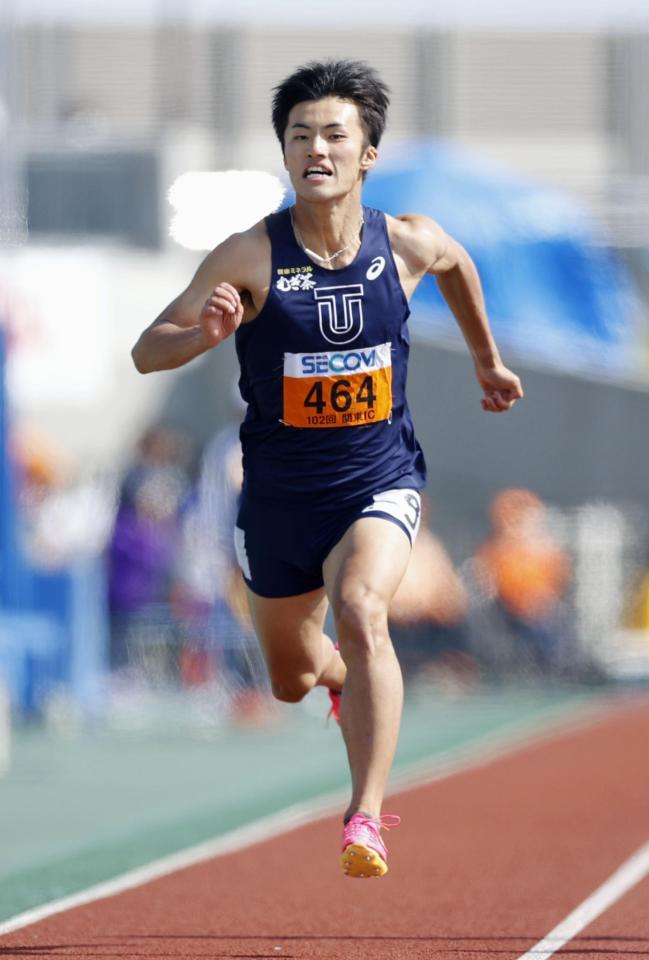 柳田大輝が2連覇 追い風参考記録も100M10秒09で「初
