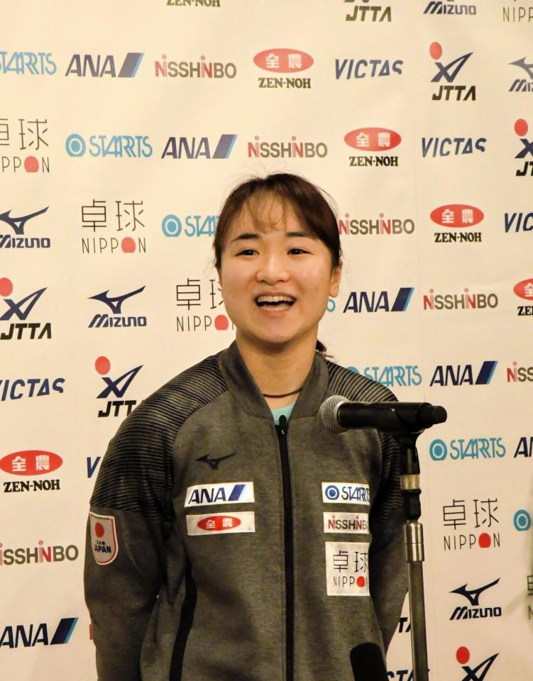 　世界選手権から帰国し、大会を振り返った伊藤美誠