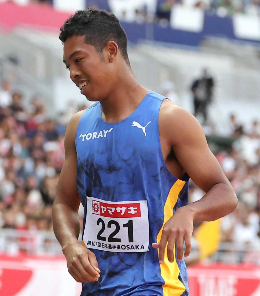 　男子１００メートルで最下位に終わったサニブラウン・ハキーム　