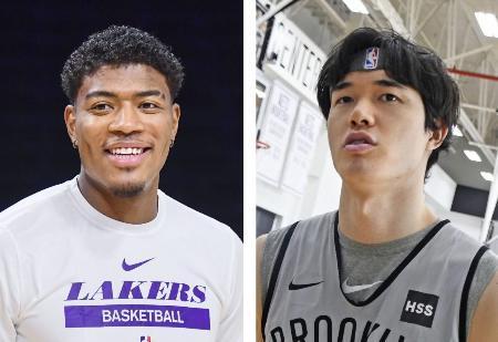 　八村塁（左、ＮＢＡＥ・ゲッティ＝共同）、渡辺雄太