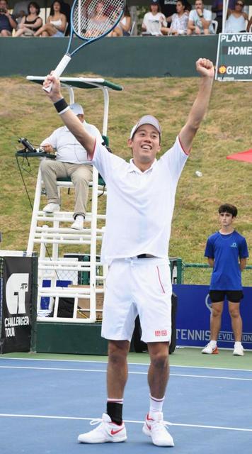 【写真】錦織圭　１年８カ月ぶり復帰戦Ｖで感謝の投稿「えー、勝ちました！」「これをきっかけに」