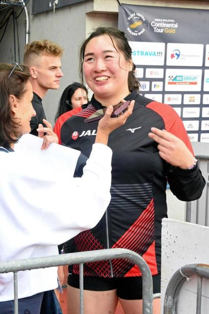 北口榛花　６３メートル７２で優勝「勝てて良かった」　新投法を試す余裕の試合運び