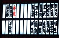 　休場者を示す電光掲示版。新大関・霧島も休場のため大関不在の場所となる（撮影・和田康志）