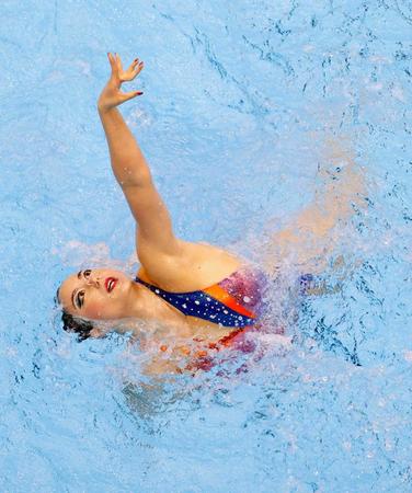 　女子ソロＴＲ予選で演技する乾友紀子