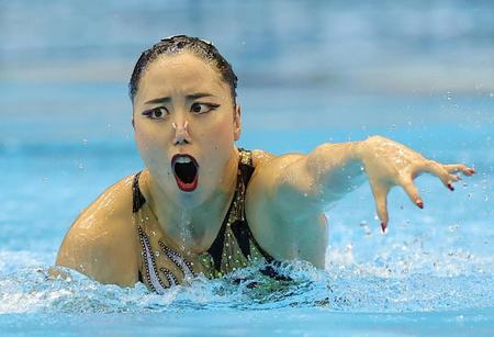 女子ソロＦＲ予選　演技する乾友紀子。トップで決勝に進出した