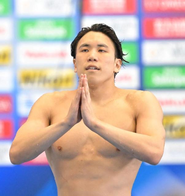 １９年銀メダリストの松元克央　スイムオフで敗れて準決敗退に涙「甘くない。実力差で１歩届かなかった」