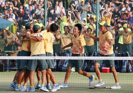 ソフトテニス男子で尽誠Ｖ　全国高校総体第４日