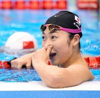 　女子１００メートル自由形準決勝を終えた池江璃花子