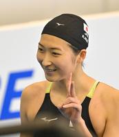 　女子５０メートルバタフライ予選を通過した池江璃花子（撮影・中田匡峻）