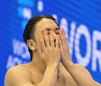 　男子１００メートルバタフライ決勝、メダル獲得とはならなかった松元克央（撮影・中田匡峻）
