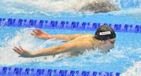 　女子５０メートルバタフライ決勝、力泳する池江璃花子