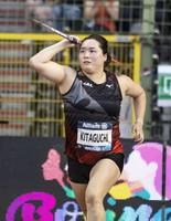 　女子やり投げで優勝した北口榛花（ゲッティ＝共同）