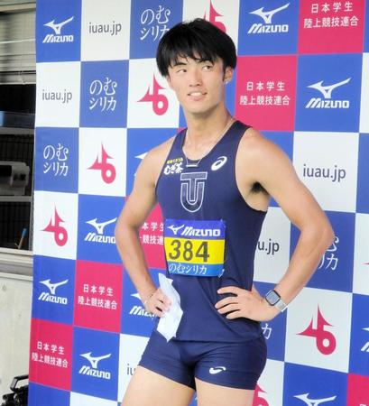 　１００メートル決勝を終えた柳田大輝
