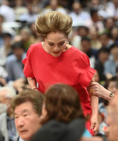 　観戦に訪れたデヴィ夫人（撮影・堀内翔）