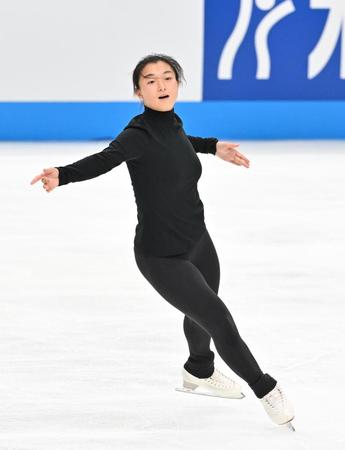 　ジャパンオープンの公式練習に参加した坂本花織