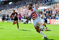 　前半のファカタバのトライ＝日本ラグビー協会提供