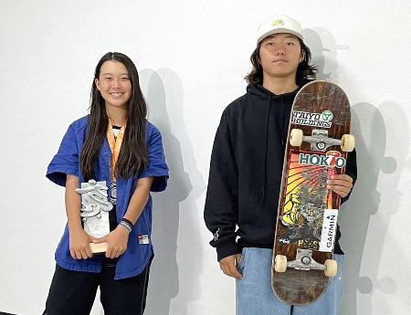 ２位の草木ひなの「うれしい」　世界スケボーから帰国