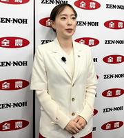 　全農のオフィシャルアンバサダーに就任し、職員との交流会に参加した石川佳純さん