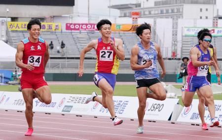 陸上男子１００ｍは多田が優勝　鹿児島国体第７日