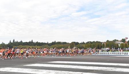 箱根駅伝予選会　日大１年生、キップケメイが１位でゴール　東農大の１年生、前田が日本人トップ　東京国際大の最強留学生エティーリは転倒響き後退