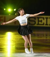 　エキシビションに登場した三原舞依（撮影・中田匡峻）