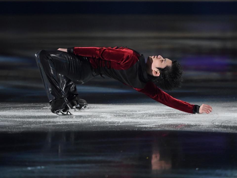 　エキシビションに登場した宇野昌磨（撮影・中田匡峻）