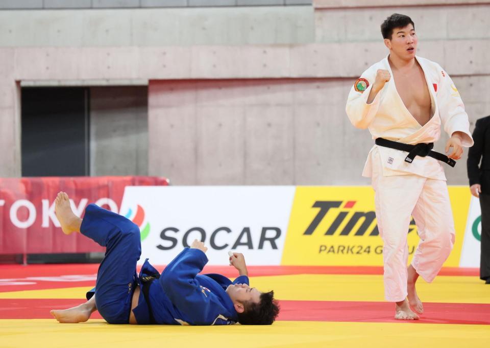 　モンゴルの選手に敗れた飯田健太郎（撮影・吉澤敬太）
