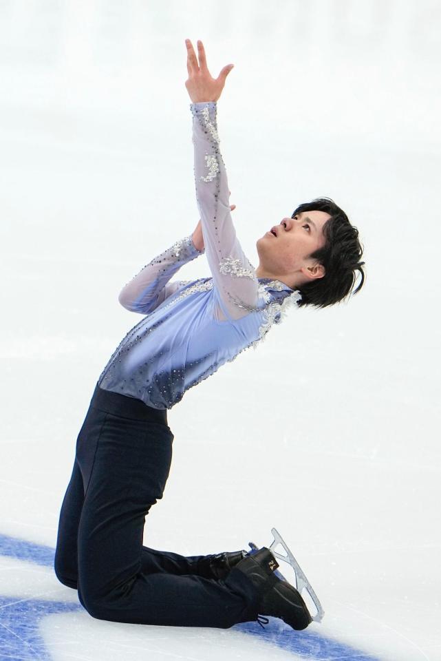 男子ＳＰで演技する宇野昌磨（共同）