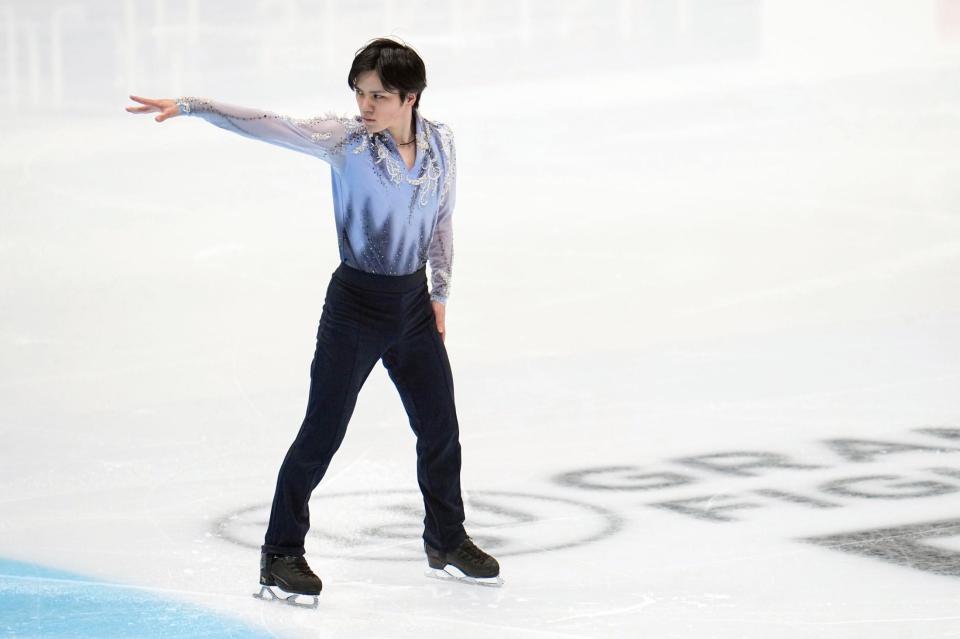 男子ＳＰで演技する宇野昌磨（共同）