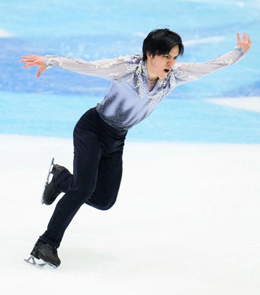 男子ＳＰで演技する宇野昌磨（共同）