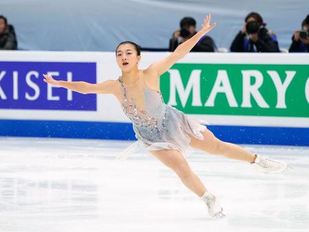 　女子ＳＰで演技する坂本花織