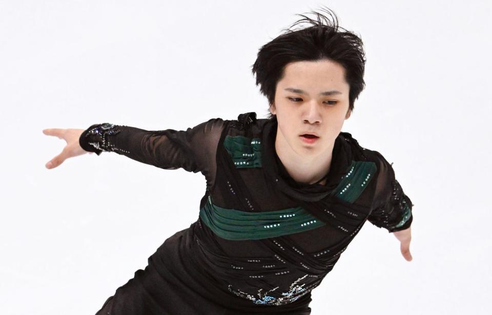 　演技する宇野昌磨＝北京（共同）