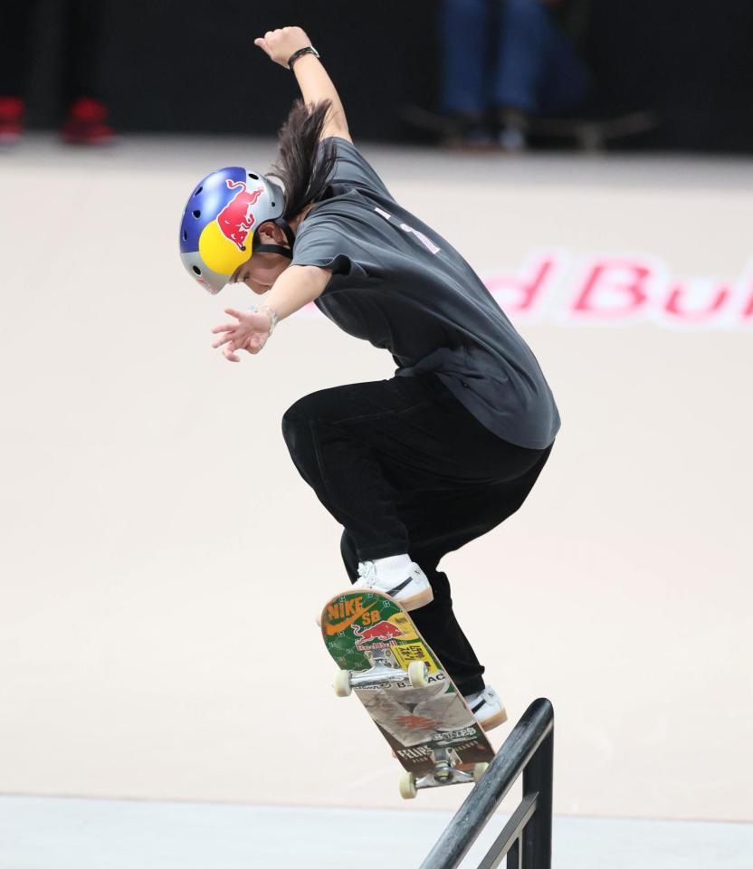 　トリックに挑む織田夢海（撮影・吉澤敬太）