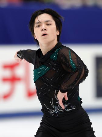 　男子フリー　演技する宇野昌磨＝長野市ビッグハット