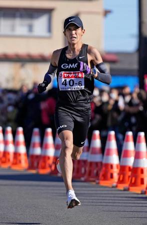 ６区を力走するＧＭＯインターネットグループの大迫傑＝群馬県伊勢崎市