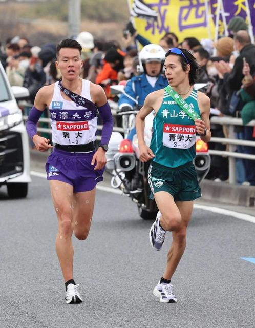 青学大“駅伝男”太田が駒大を止めた 日本人初1時間切りでトップ浮上