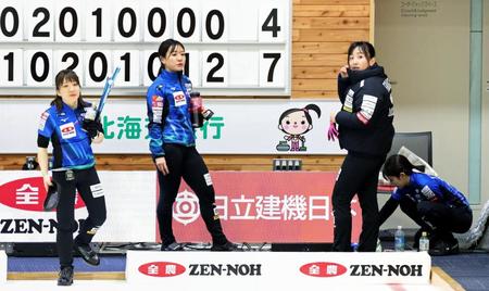 　中部電力に敗れたロコ・ソラーレの選手たち（代表撮影）