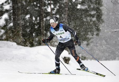 　複合男子　優勝した飯山・真正蓮の後半距離＝あわすの平クロスカントリーコース