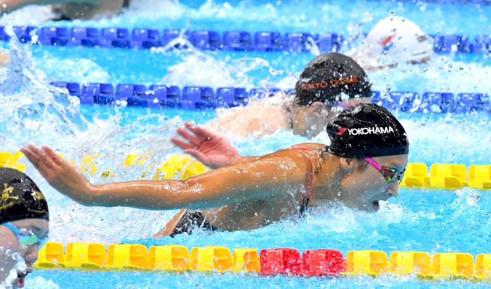 　女子１００ｍバタフライ決勝に出場した池江璃花子（撮影・持木克友）