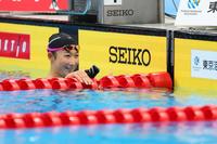 　女子１００メートル自由形決勝のレースを終えた池江璃花子