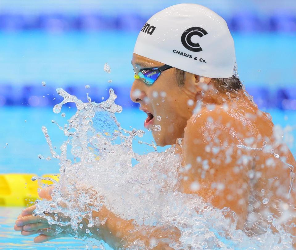 　男子２００Ｍ個人メドレー予選で力泳する瀬戸大也（撮影・吉澤敬太）