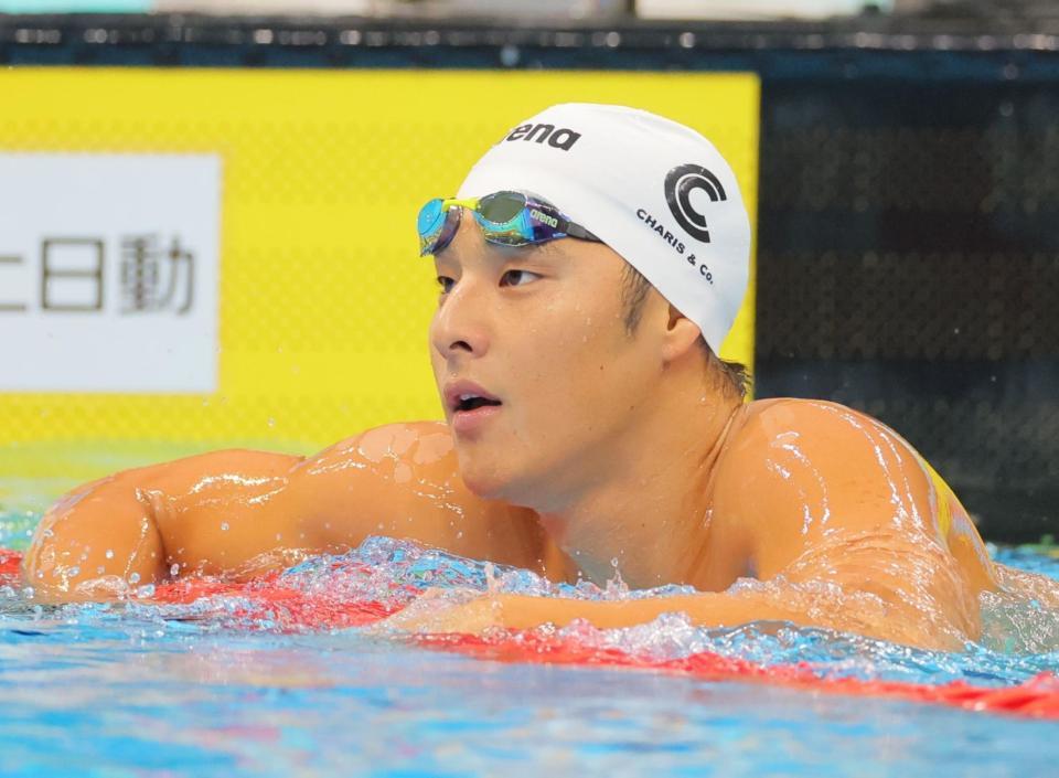 　男子２００Ｍ個人メドレー準決勝を１位通過した瀬戸大也（撮影・吉澤敬太）