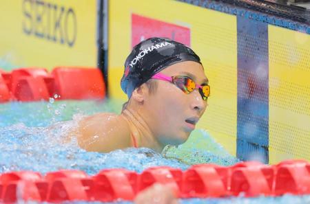 　準決勝でゴールした池江璃花子（撮影・吉澤敬太）