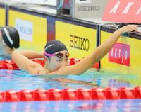 　５０Ｍ自由形での五輪行きを逃しかたい表情の池江璃花子（撮影・吉澤敬太）