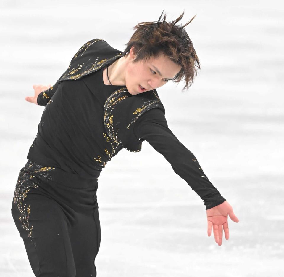 　北京五輪・男子フリーで熱演する宇野（２０２２年）