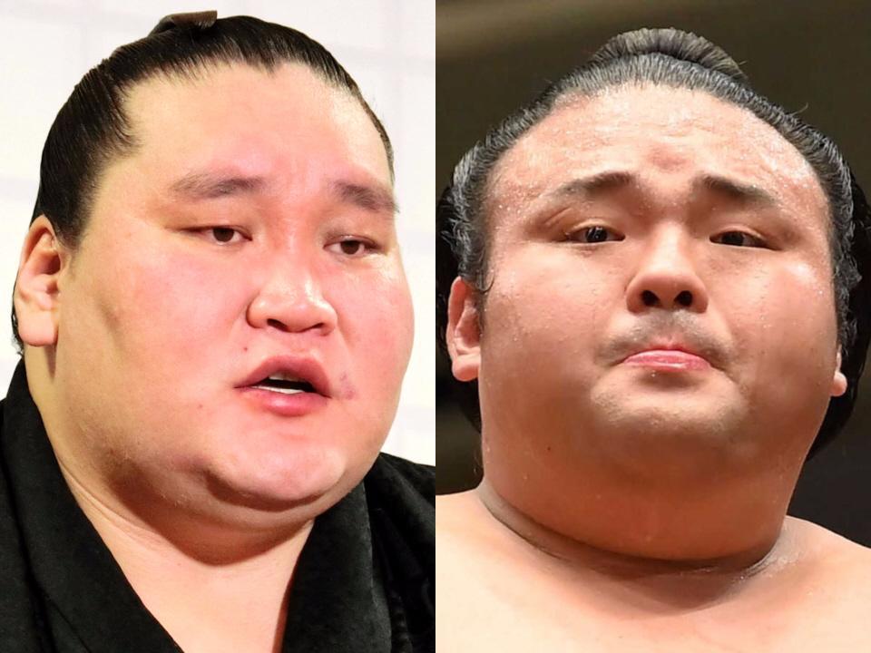 　照ノ富士（左）と貴景勝