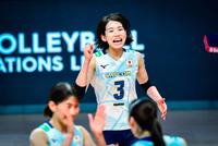 　フランス戦に出場した日本の古賀（３）＝Ｖｏｌｌｅｙｂａｌｌ　Ｗｏｒｌｄ提供