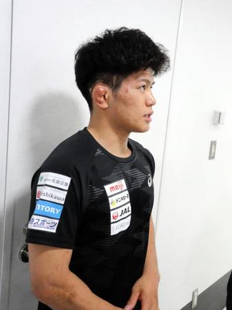　優勝したランキング大会から帰国した、パリ五輪代表の清岡幸大郎