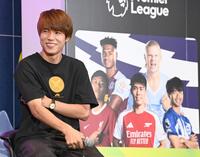 　サッカーについて話す堀米雄斗（撮影・棚橋慶太）