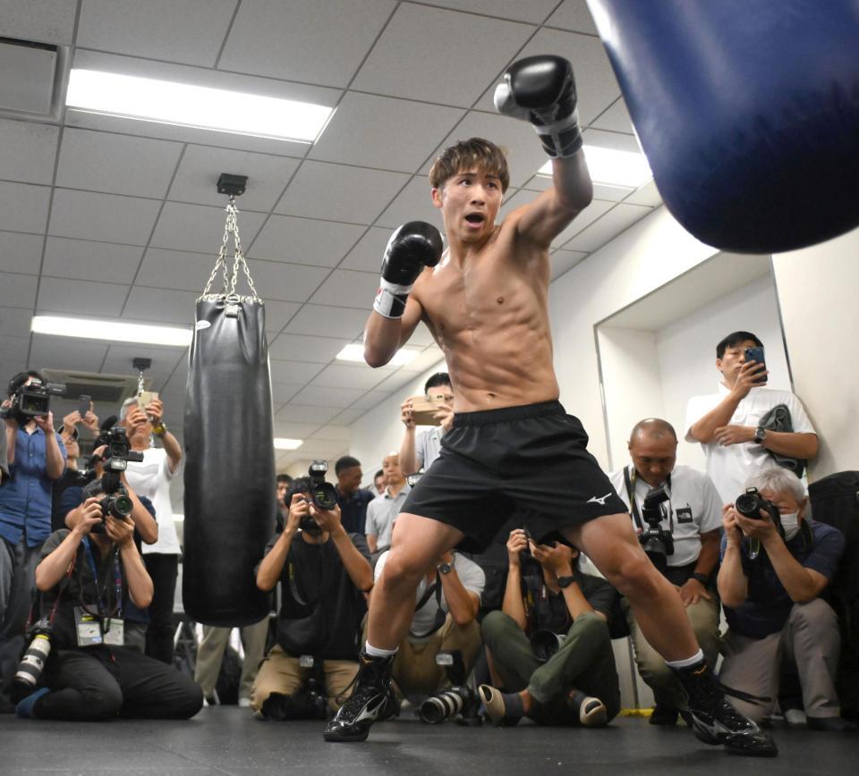 井上尚弥が公開練習 9・3ドヘニー戦はKO決着必至「判定で勝とう